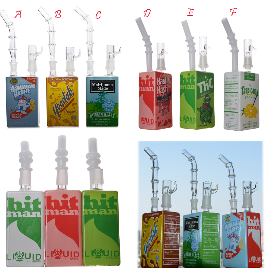 

7.8 inchs hitman glass bong water pipe smoking pipe dab accessories glass bubbler heady dab rigs 14mm nail hookahs shisha bubbler