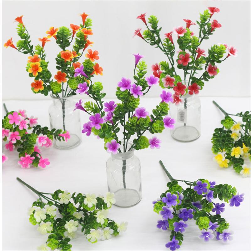 

5-branch Artificial Flower Grass Bouquet Simulation Floral Decor Home Table Centerpiece Fake Flower, 05