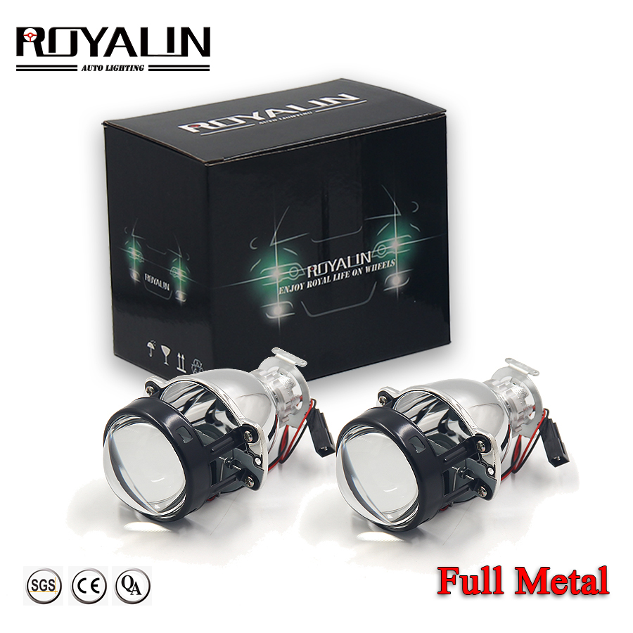 

ROYALIN Bi Xenon Headlights Retrofit H1 Mini HID Projector Bulb Bixenon H4 H7 Auto Lamp 2.0 Lens Car Motorcycle Light Lenses 12V