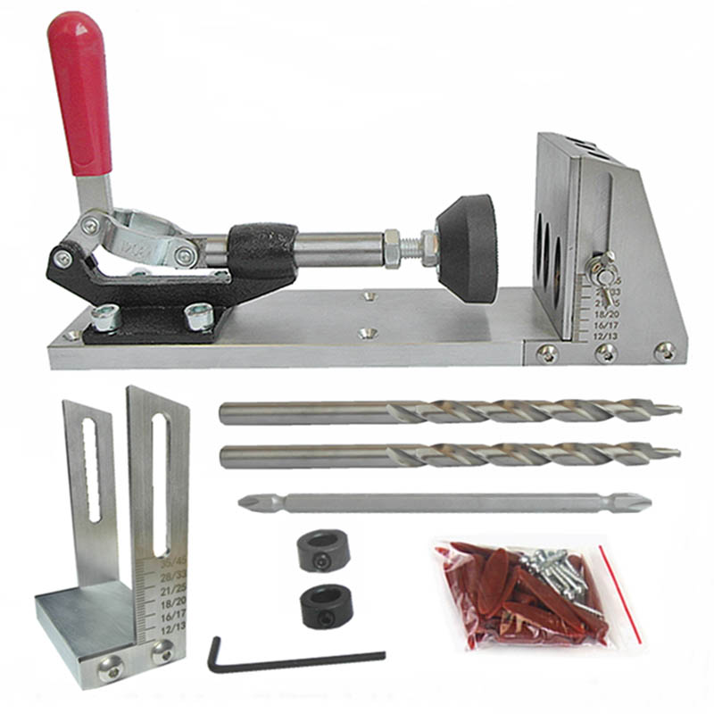 

3 in 1 Woodworking oblique hole locator opener hole punch heat treatment mold device+ 9mm drill Accessories carpenter DIY tools