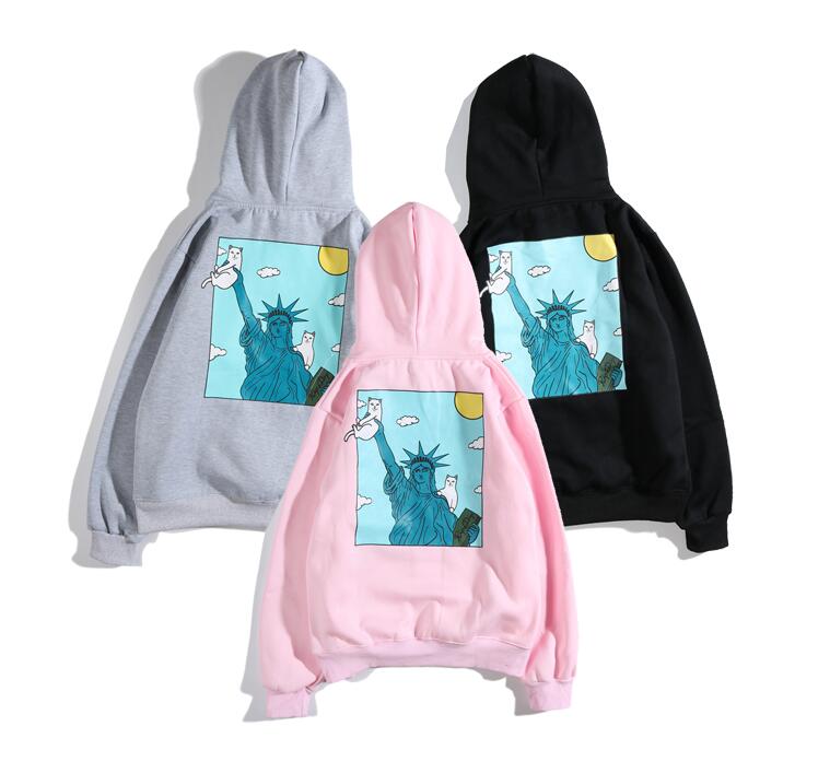 

Europe/ United States new style ripn & dip cat hooded sweater coat men/ women sweatshirts plus velvet couple models hoodies, 06