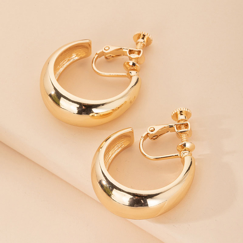 

Hoop & Huggie 2021 Trendy Ins Gold Round Minimalism Minimalist Earrings Korean Fashion Chic Women Party Jewelry