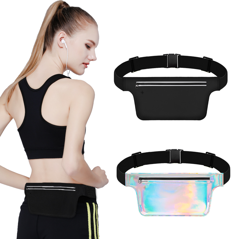 

Laser Elastic Sports Running Bag Waist Pack Phone Pouch For 11 Pro Max SE 2020 7 8 GYM Waist Bag Case Fitness Accessories, Black