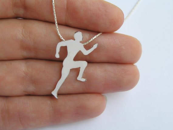 

30pcs Sports Man Running Man Boy Pendant Necklace Human Pattern Athlete Charm Chain Necklace Jewelry for Friends