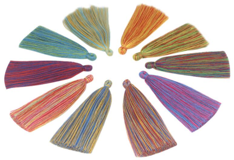 

10pc/lot 13CM Hand made cotton cord woven colorful tassel spike hanging ear DIY bracelet accessories Tool Jewelry Findings Components D047