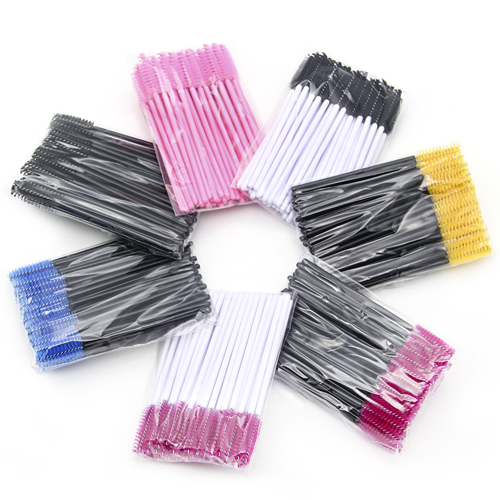 

50Pcs Eyelash Brushes Makeup Brushes Disposable Mascara Wands Applicator Spoolers Eye Lashes Cosmetic Brush Makeup Tools DLH140