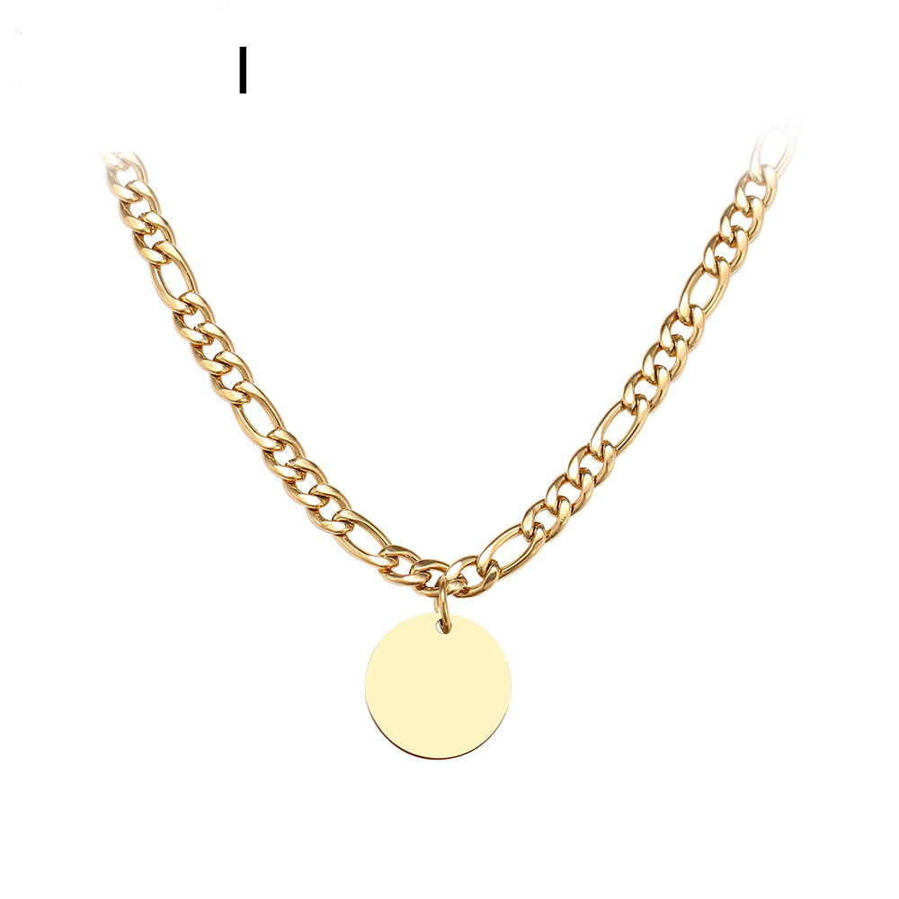 

Women Disc Pendant Necklaces Stainless Steel Gold And Silver Color Long Chain Necklace Engagement Jewelry Gift Girl Bridal Wedding