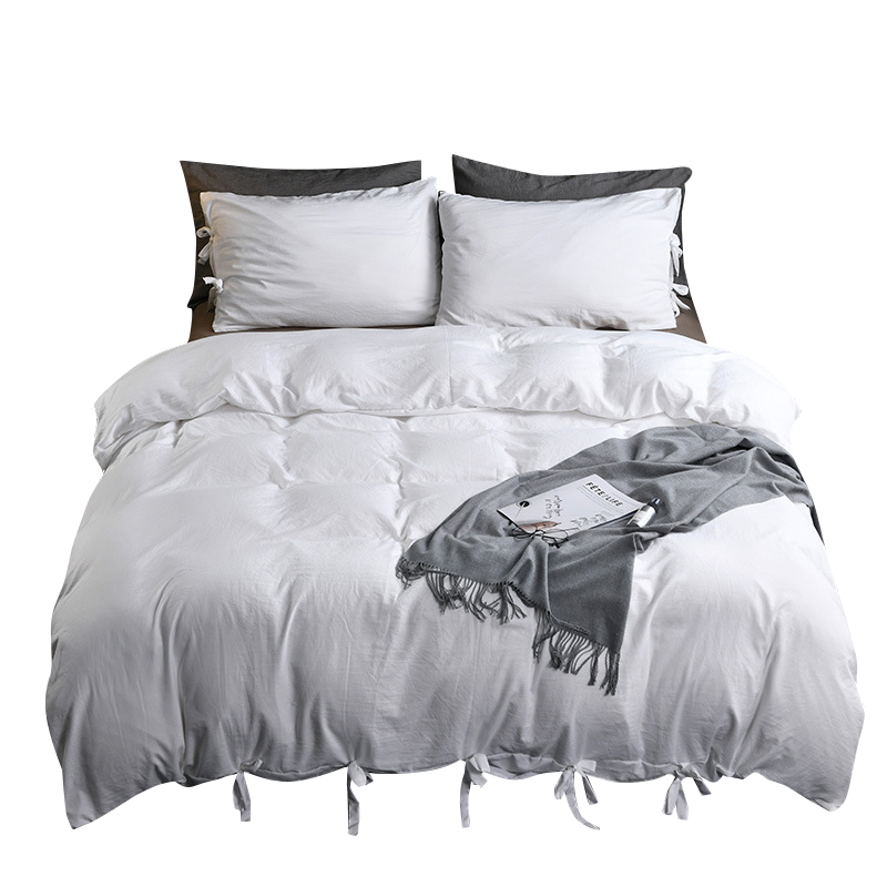 

New Arrival Classical Bedding Set 2/3Pcs Bed Linens Simple Style Duvet Cover Pillowcase Quilt Cover For 1.0/1.2/1.5/1.8/2.0m Bed, White