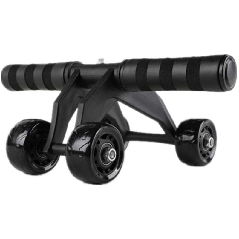 

Multifunctional Advanced Frog Type Four-Wheeled Belly Wheel Family Fitness Equipment Bearing Abdominal Fitness Wheel, Black