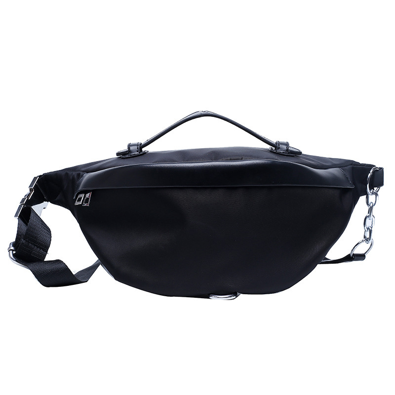 

Women's bag 2020 new fashion versatile one shoulder slant cross breast bag student sports waist, Black