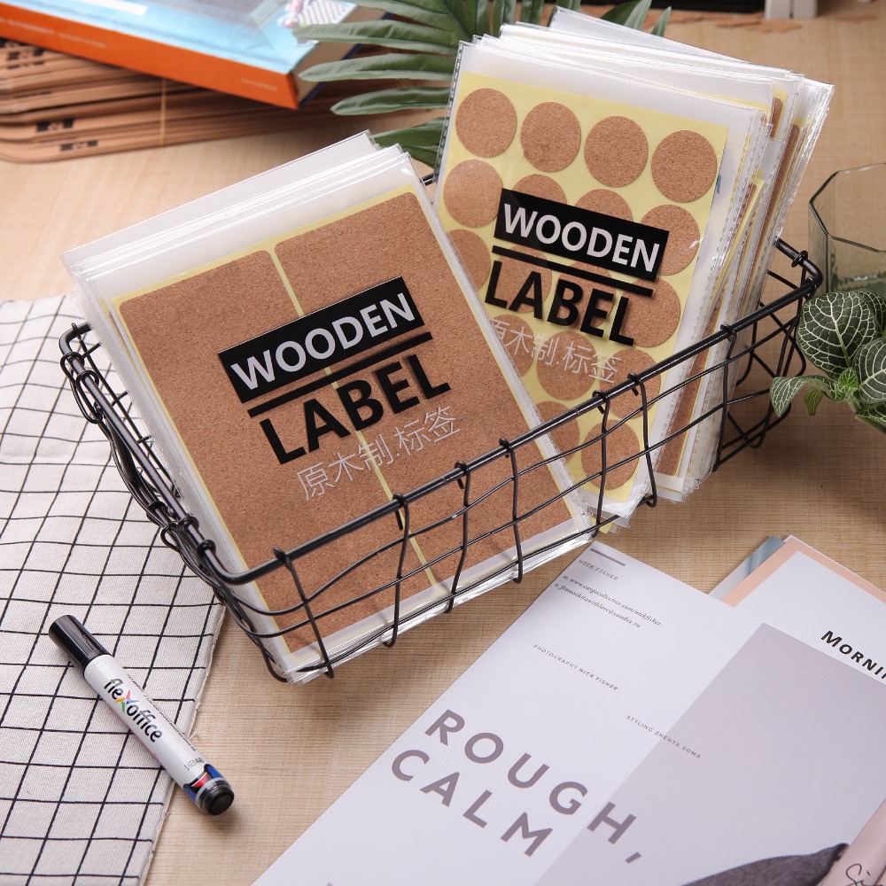 

DIY Glass Jar Wooden Stickers Ceramic Can Bottle Label Kitchen Storage Tank Sticker Sorting Tags Home Organizer Accessories