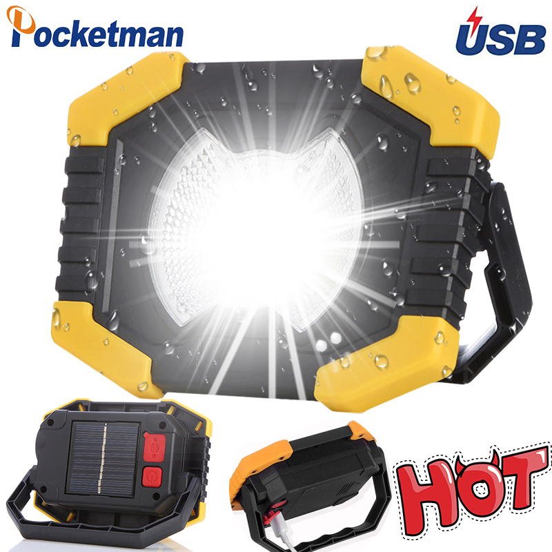 

100W 180Degrees Adjustable Lanterns Led Work Light Built-in Battery Spotlight Rechargeable Solar energy Lamp Outdoor Camping