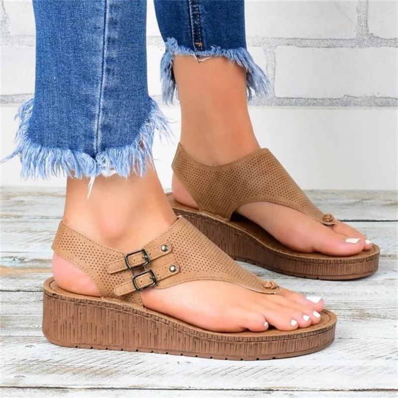 

Summer Shoes Women Gladiator Sandals Platform Shoes Buckle Casual Wedges Sandals Ladies Clip Toe Beach Sandalia Feminina, Black