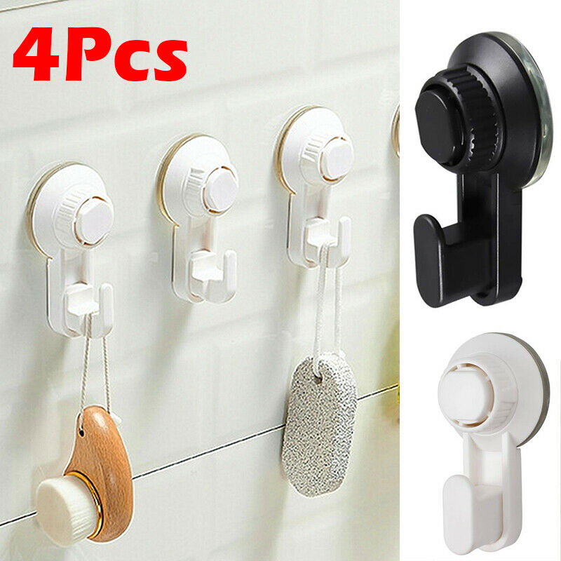 

4Pcs Vacuum Suction Cup Sucker Shower Towel Bathroom Kitchen Wall Hook Hanger