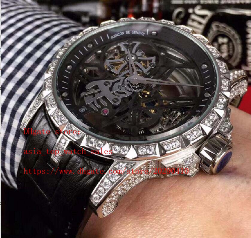 

2020 super version 5 style RD Hollow out tourbillon watches dial mosaic Diamond 46MM TOP quality Mechanical automatic business Men's Watch