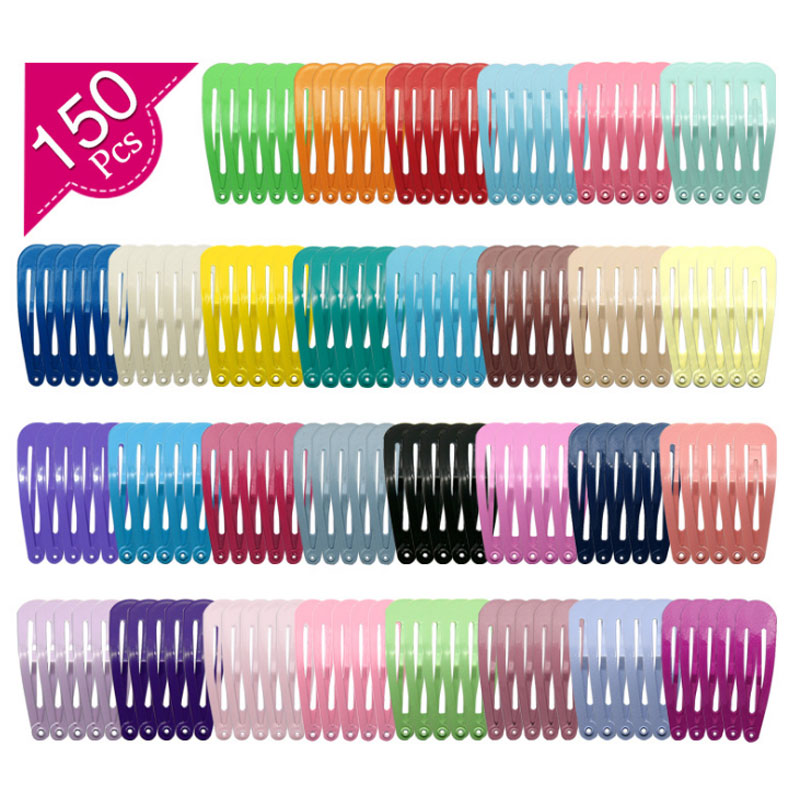 

5CM Girls Colorful Cute Snap BB Hair Clips Candy Color Bobby Pin Barrettes Childs Women's Hair Accessories, 150pcs/set