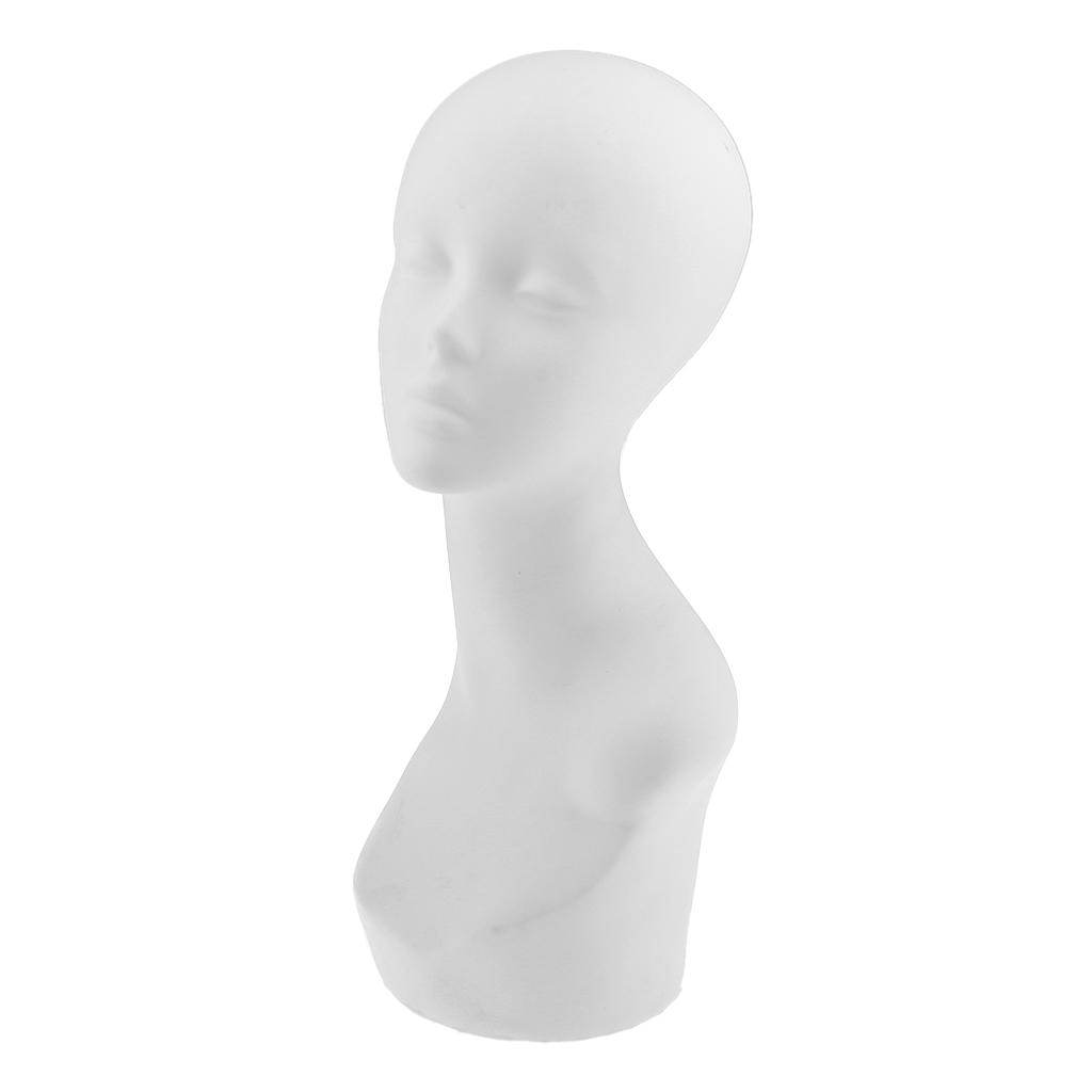 

PVC Long Neck Female Mannequin Head Bust Hat Wig Jewelry Display Model White