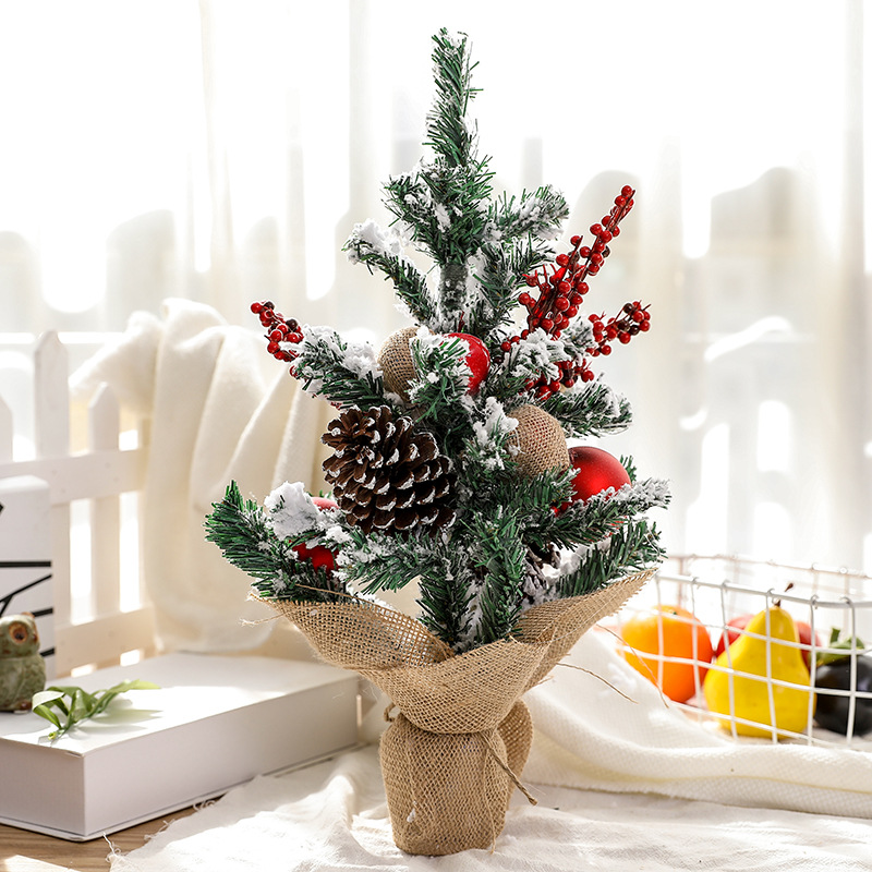 

Mini-flocked Christmas Tree Desktop Shop Christmas Decorations Gifts For home deco Desktop Mini Decor
