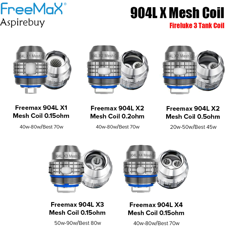 

Freemax Fireluke 3 Tank Coil Freemax 904L X Mesh Coil X1/X2/X3/X4 Coil 5pcs/Pack for Fireluke 2 Maxus 100W Authentic