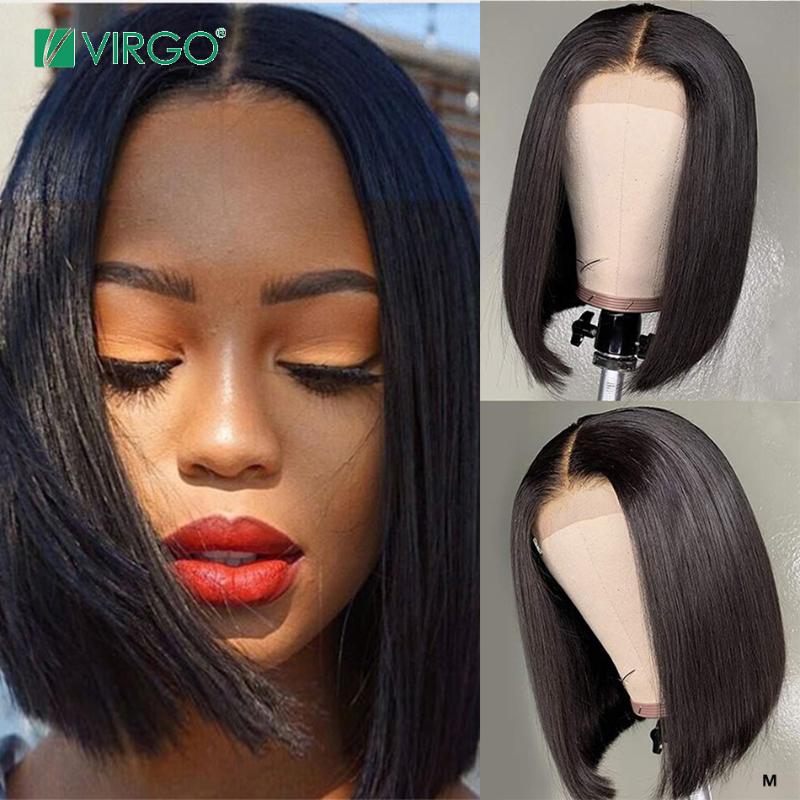 

Virgo Short Bob Wigs 13X4 13x6 Bob Lace Front Wigs Lace Front Human Hair Pre-Plucked Bleached Knots 150% Density Remy Hair