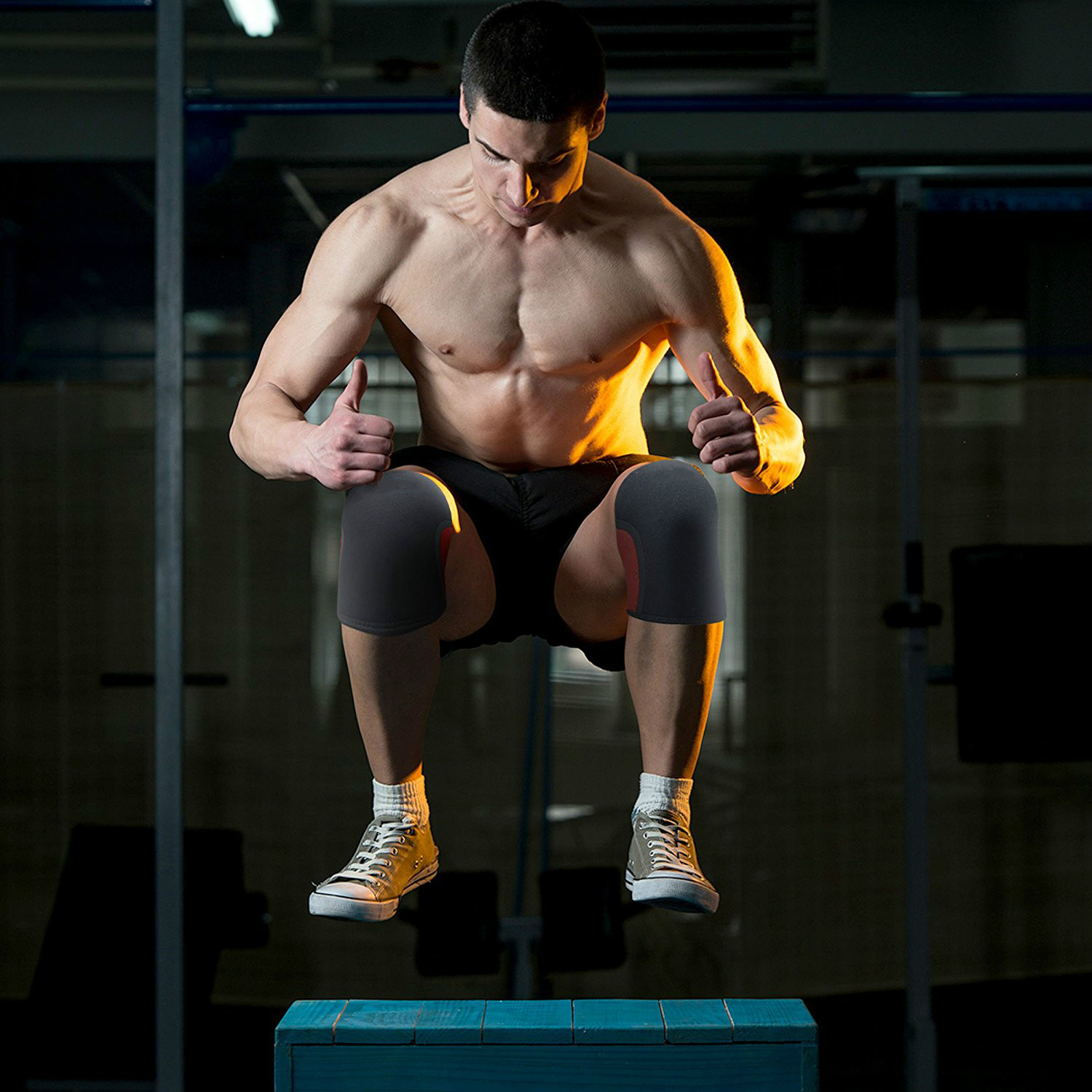 

Crossfit Games Knee Support 7mm Exercise fitness weightlifting squat knee pads Expand Your Movement + Cross Training Potential Knee Sleeve, Red