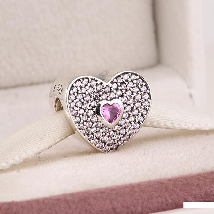 pandora charm cœur rose fuchsia pandora charm cœur rose fuchsia