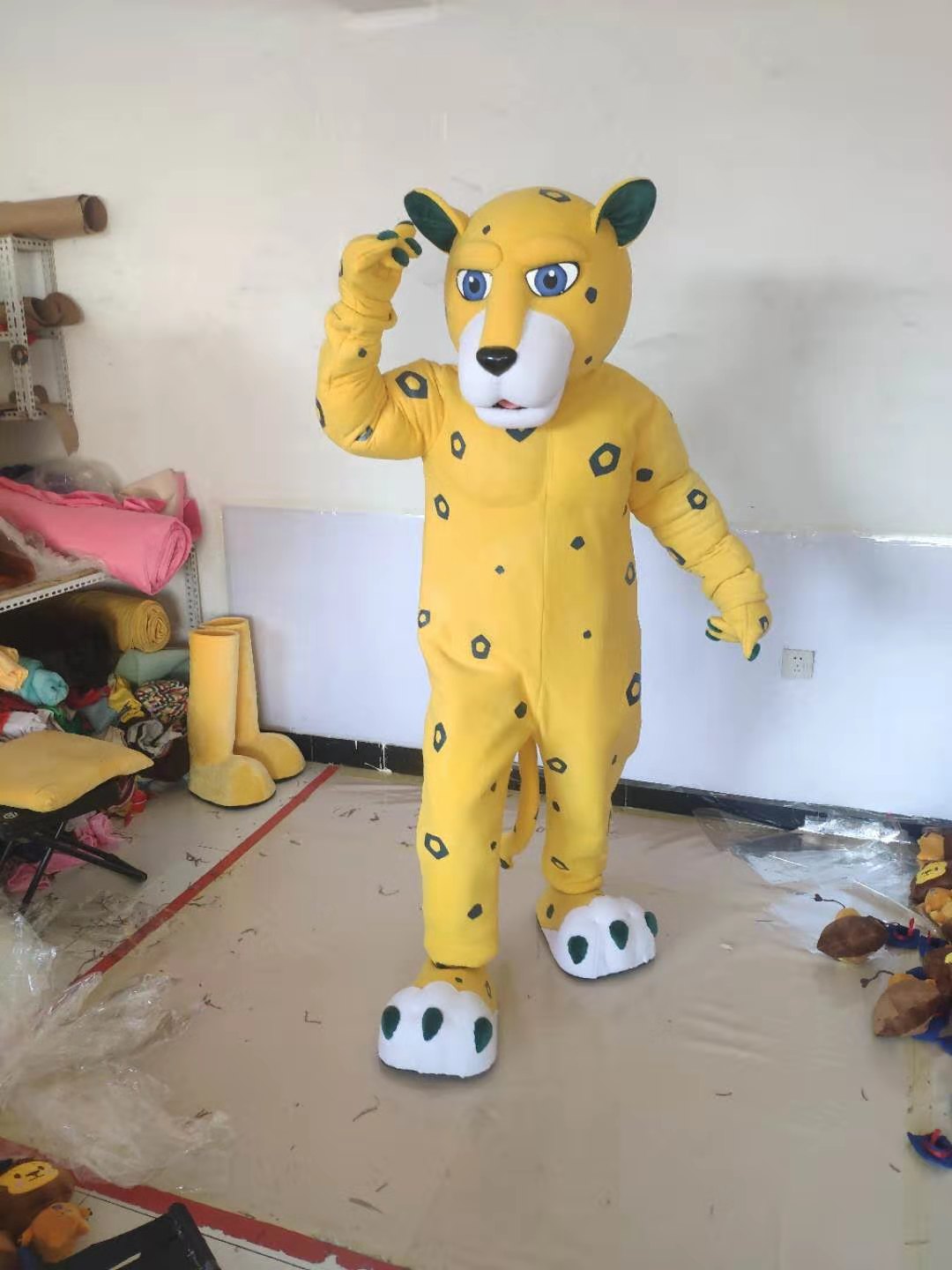 

high quality Real Pictures Leopard Jaguar mascot costume anime costumes advertising mascotte Adult Size factory direct free shipping, Yellow