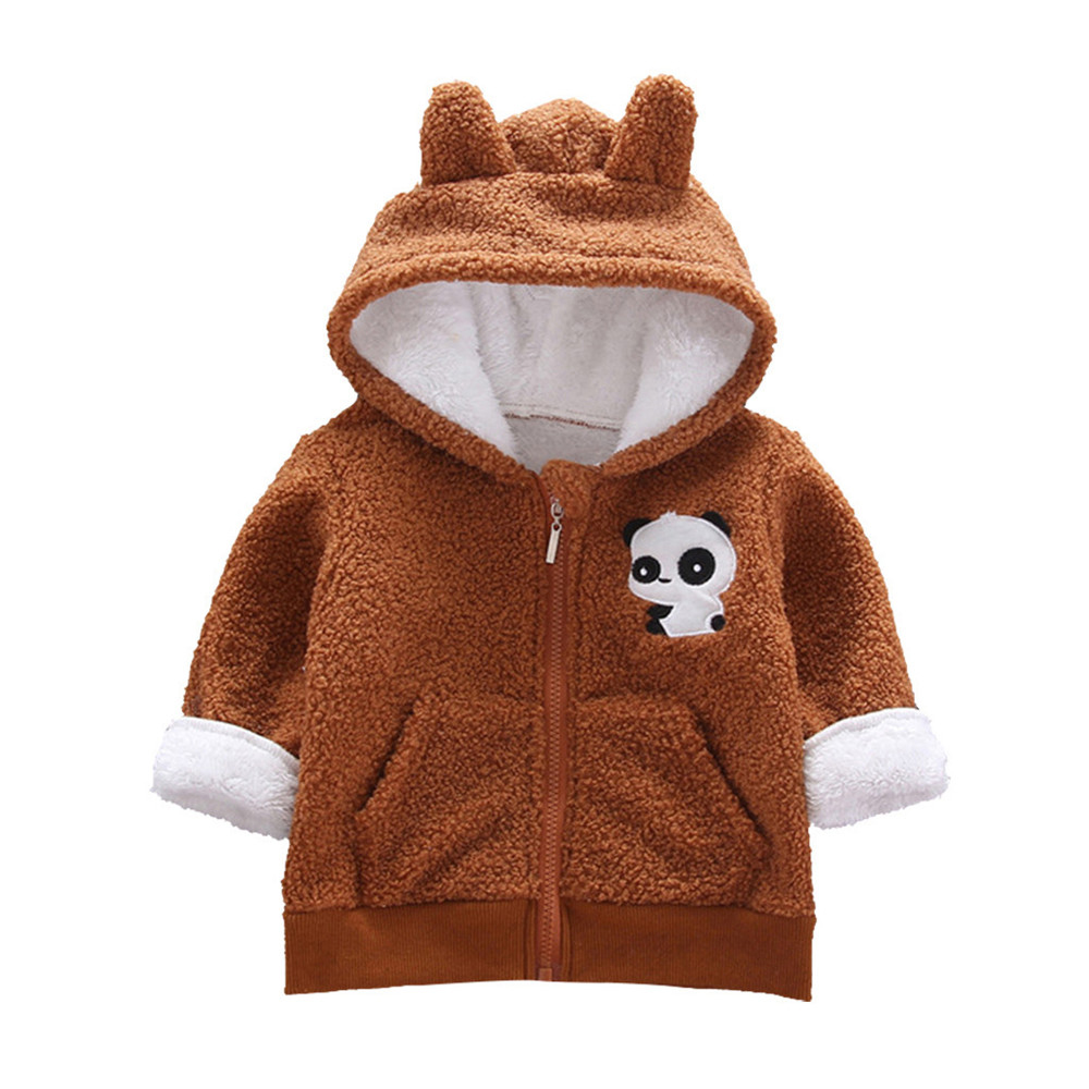

Cartoon Coat Baby Boys Warm Winter Thick Coat Cotton Animal Panda Ear Hooded Outerwear Zipper Baby Coat Boy Outerwear, Yellow