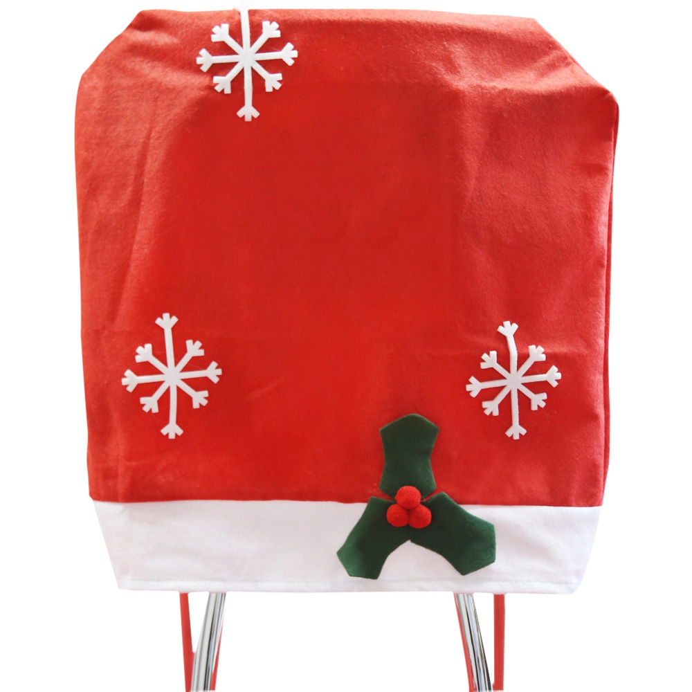 

Santa Claus Christmas Hat Chair Cover for Christmas Holiday Party Decoration Ornament. Festival Dinner Table Dress Up