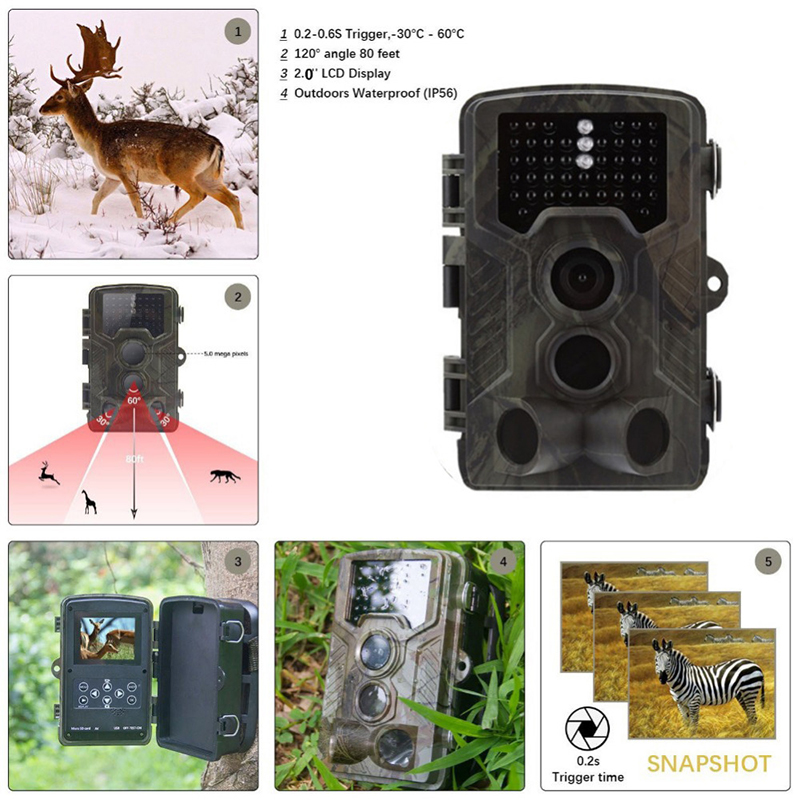 

Hunting Camera Photo Trap 12MP Wildlife Trail Night Vision Trail Thermal Imager Waterproof Video Cameras Hunting Scouting Game