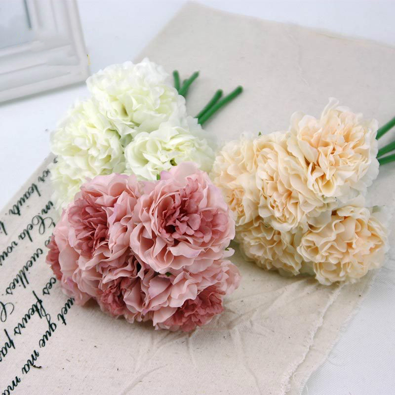

Artificial peony bouquet living room table decoration flower arrangement wedding decoration fake flower silk, Rosa