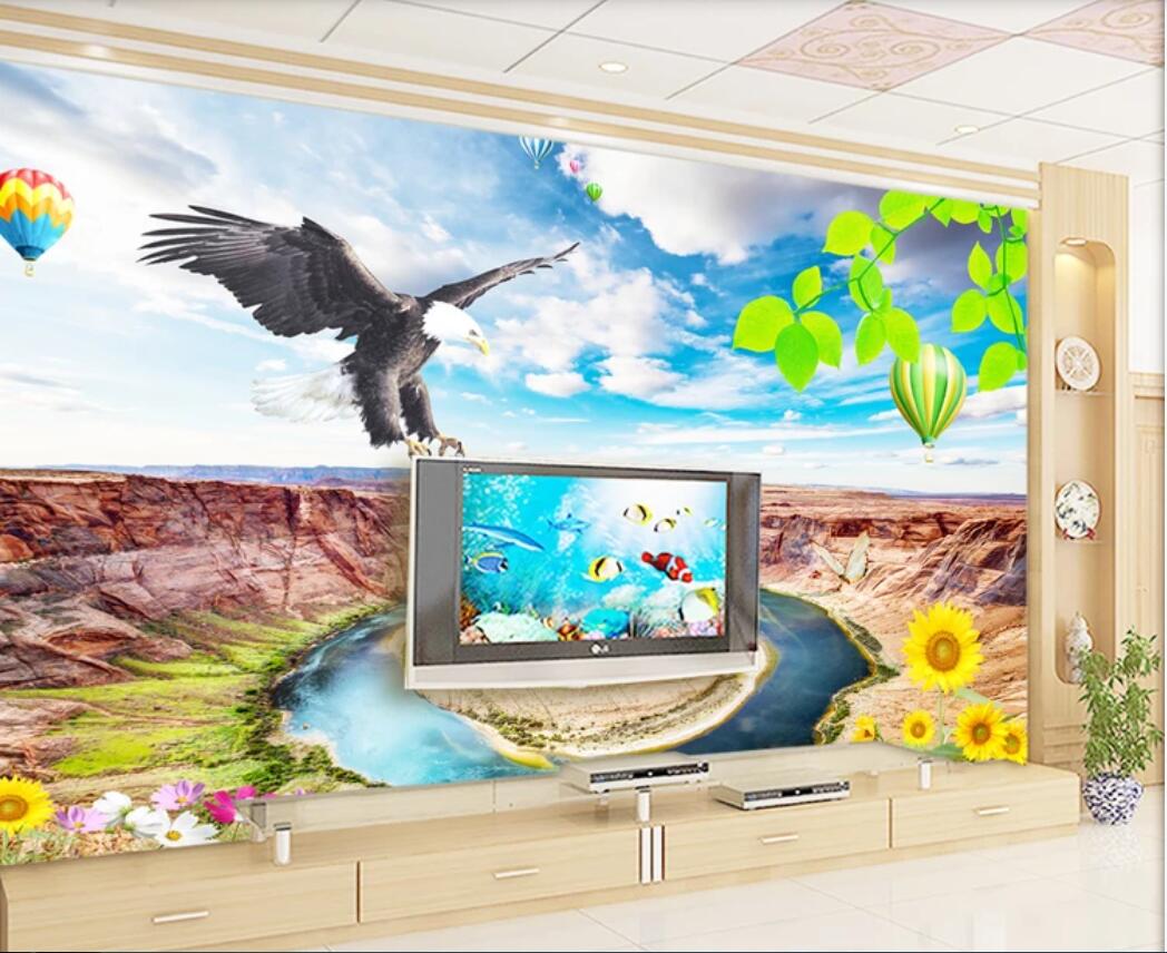

3d room wallpaper custom photo mural Outdoor cliff river decoration painting background wall art pictures wallpaper for walls 3 d, Non-woven fabric