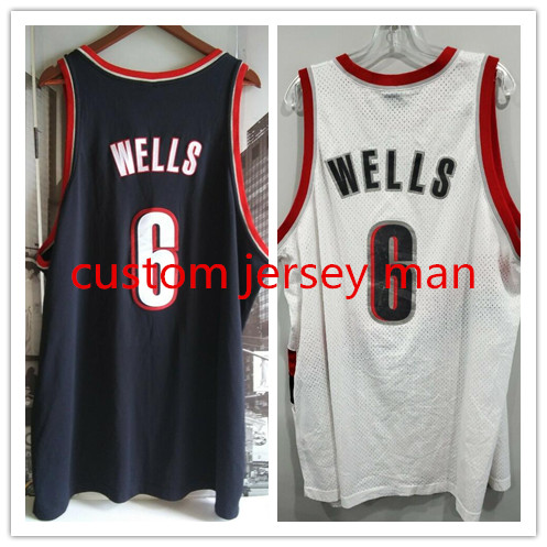 

College basketball jersey retro vintage #6 Bonzi Wells jerseys white black Men's stitched throwback custom made size S-5XL