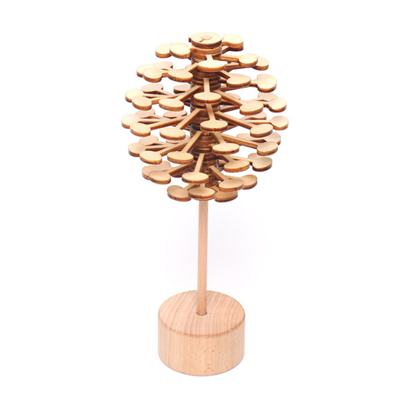 

Wooden Helicone Magic wand Stress Relief Toy Rotating lollipop Creative Art Decoration for Home Office Desktop Decor Gift Wholesale
