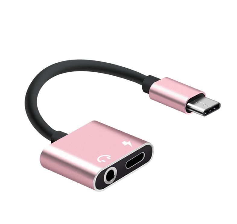 

Type C to 3.5mm Jack AUX Audio Headphone USB C Charging Phone Adapter Splitter Cable