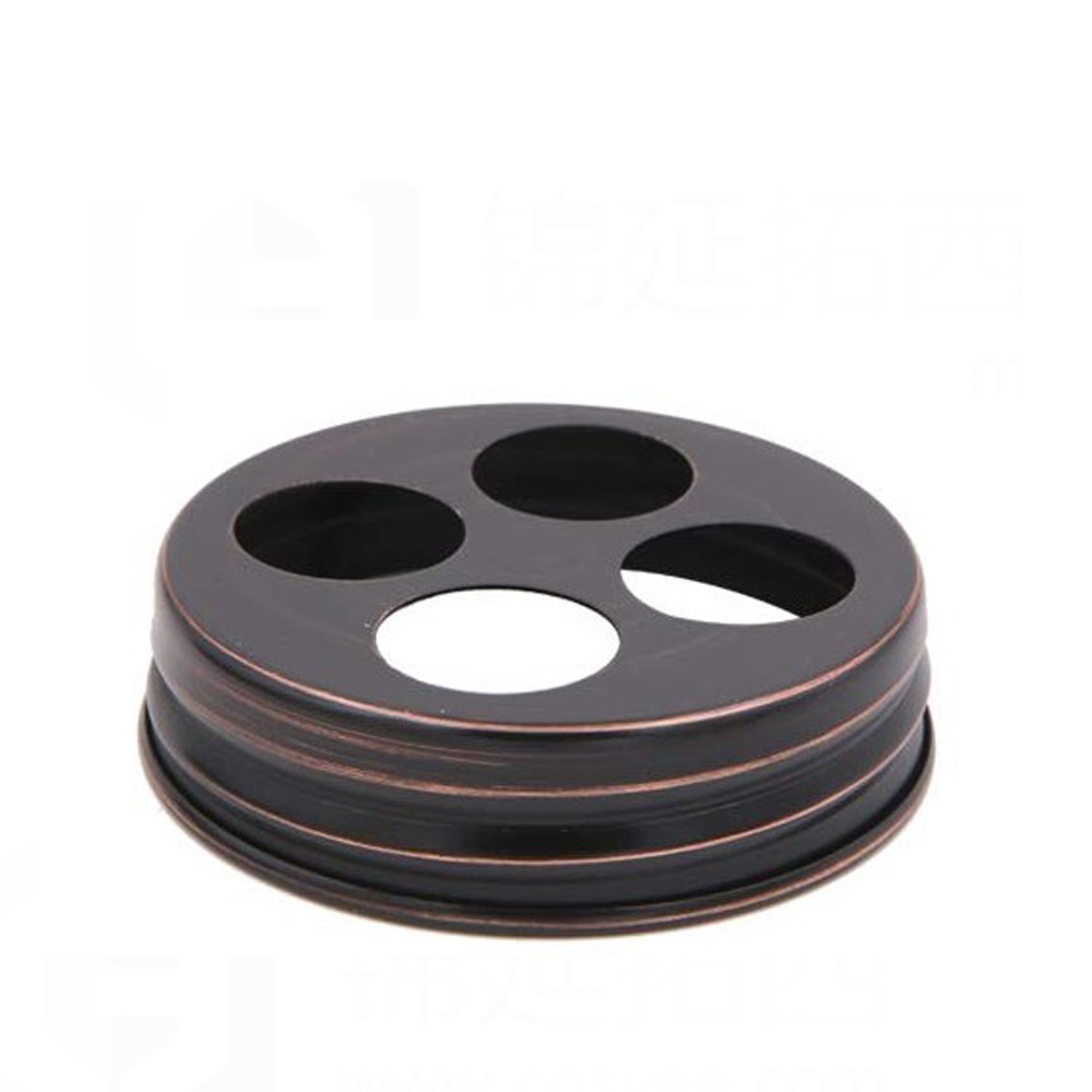 

304 Stainless Steel Toothbrush Holder Lid for Regular Mouth Masons Jars ( Jar not Included) Black Brass Bronze Copper ORB Available