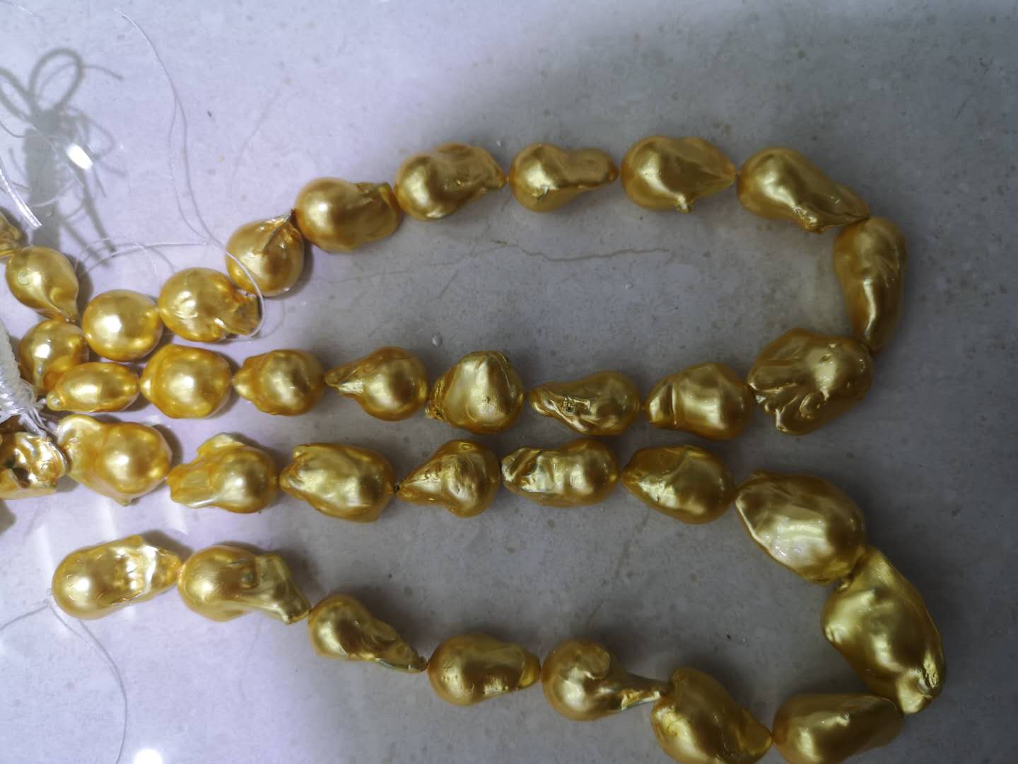 

huge baroque pearls dyed golden freshwater natural fireball baroque pearls yellow