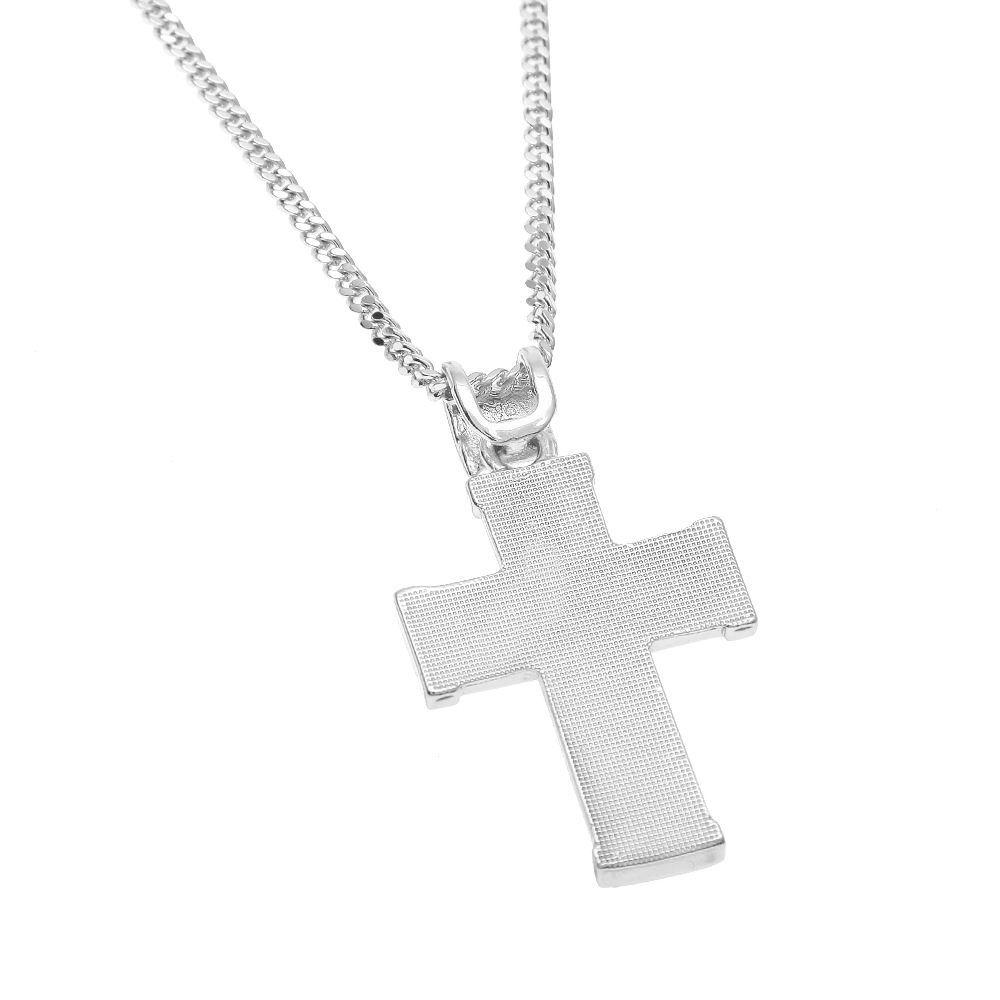 

Wholesale-Men's Hip Hop Bling Bling Iced Out Cuban Chain Pendant Necklace Classic Full Diamond Cross Pendant