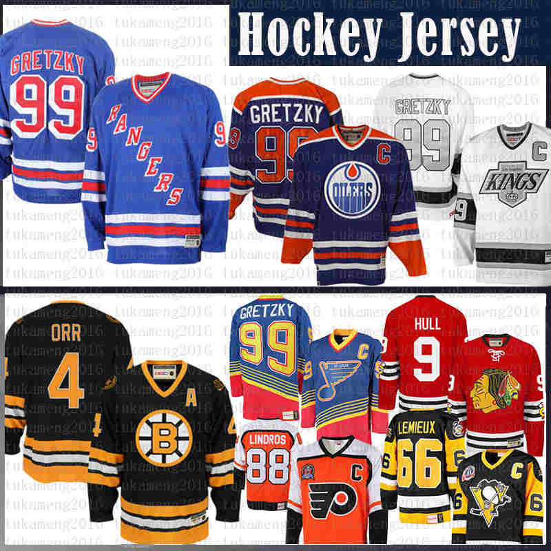 

men Wayne Gretzky St. Louis New Blues York Rangers Edmonton Oilers CCM 4 Bobby Orr Boston Bruins Heroes of Los Hockey Angeles Kings Jersey, Jersey (fugu)