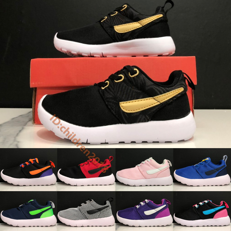 

Brand R One Kids Running Shoes 2020 Slip On Lightweight Toddler Shoes Olympic London Black Gold Babys Children Sneakers Size 22-35