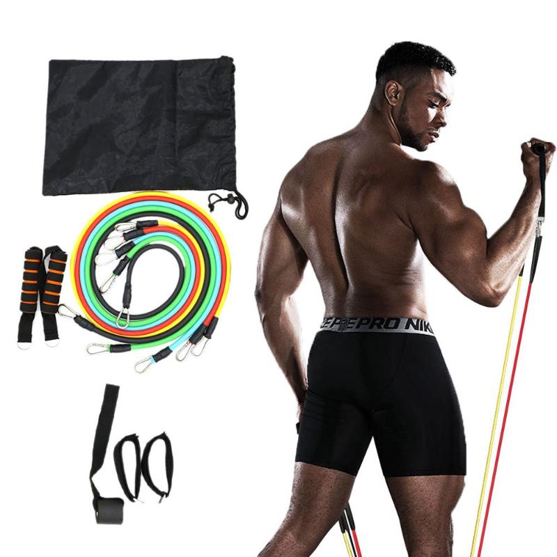 

11PCS/Set Pull Rope Fitness Exercises Resistance Bands Training Exercise Yoga Elastic Pull Rope Latex Tubes Pedal Trainer