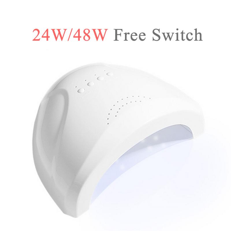 

48W UV Gel Lamp Quick Dry Sensor Nail Dryer Nail Polish Cure Timing Machine Art Tools, White