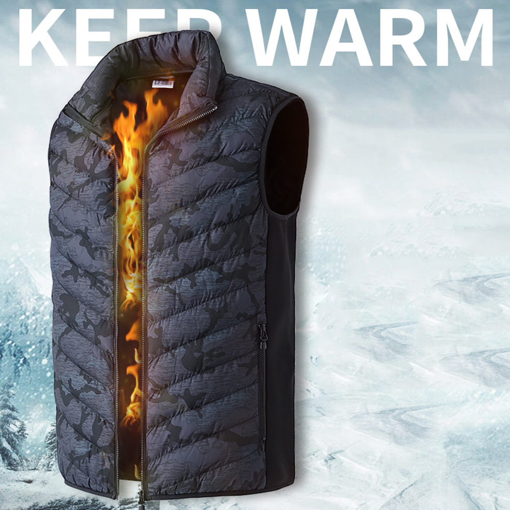 

Men Outdoor USB Infrared Heating Vest Jacket Winter Electric Thermal Clothing Waistcoat For Sports Hiking Heating Vest+Heating, Heating sheet