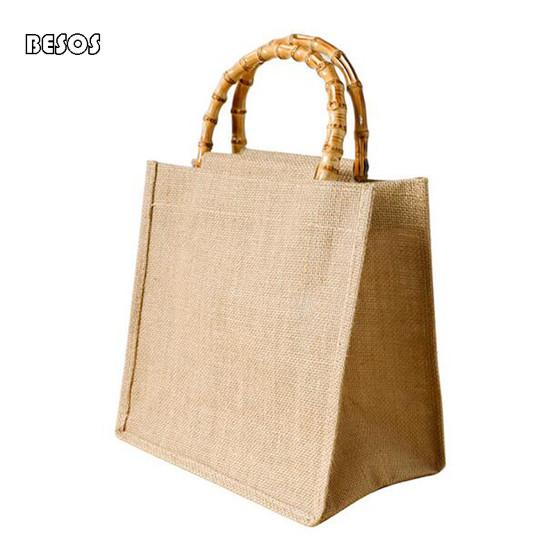 

Literary Bamboo Handle Lady Handbag Korean Version Simple Small Fresh Simple Creative Cotton And Linen Bag B0069M