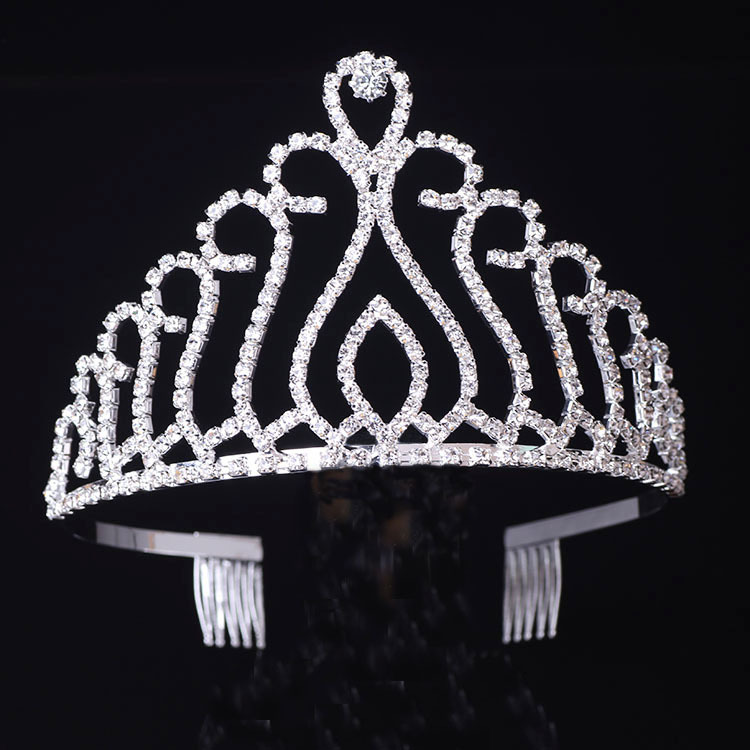 

Headpieces Direct hot version of the bride married crown headdress large high-grade diamond hoop children's hair wedding accessories