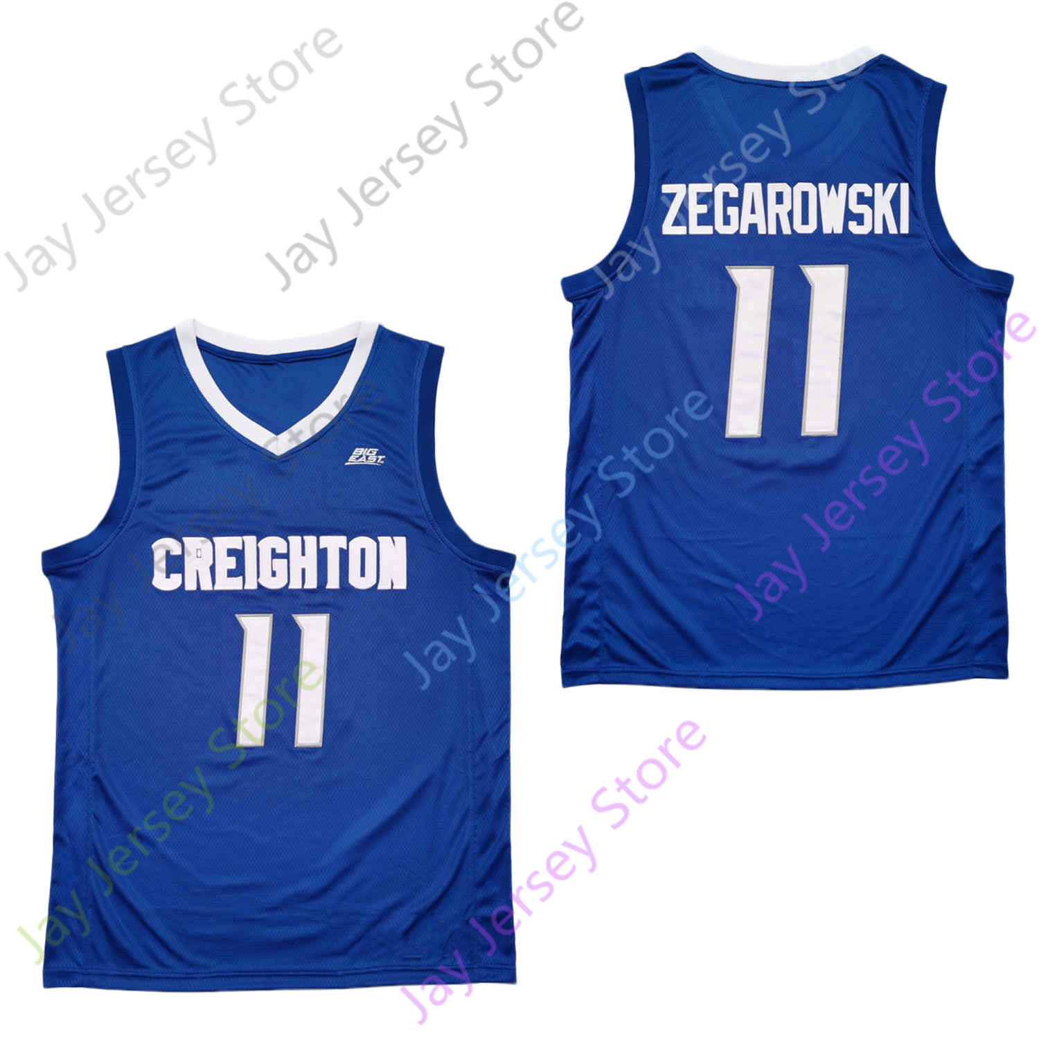 

2020 New NCAA College Creighton Bluejays Jerseys 11 Marcus Zegarowski Basketball Jersey Size Men Youth Adult, Blue