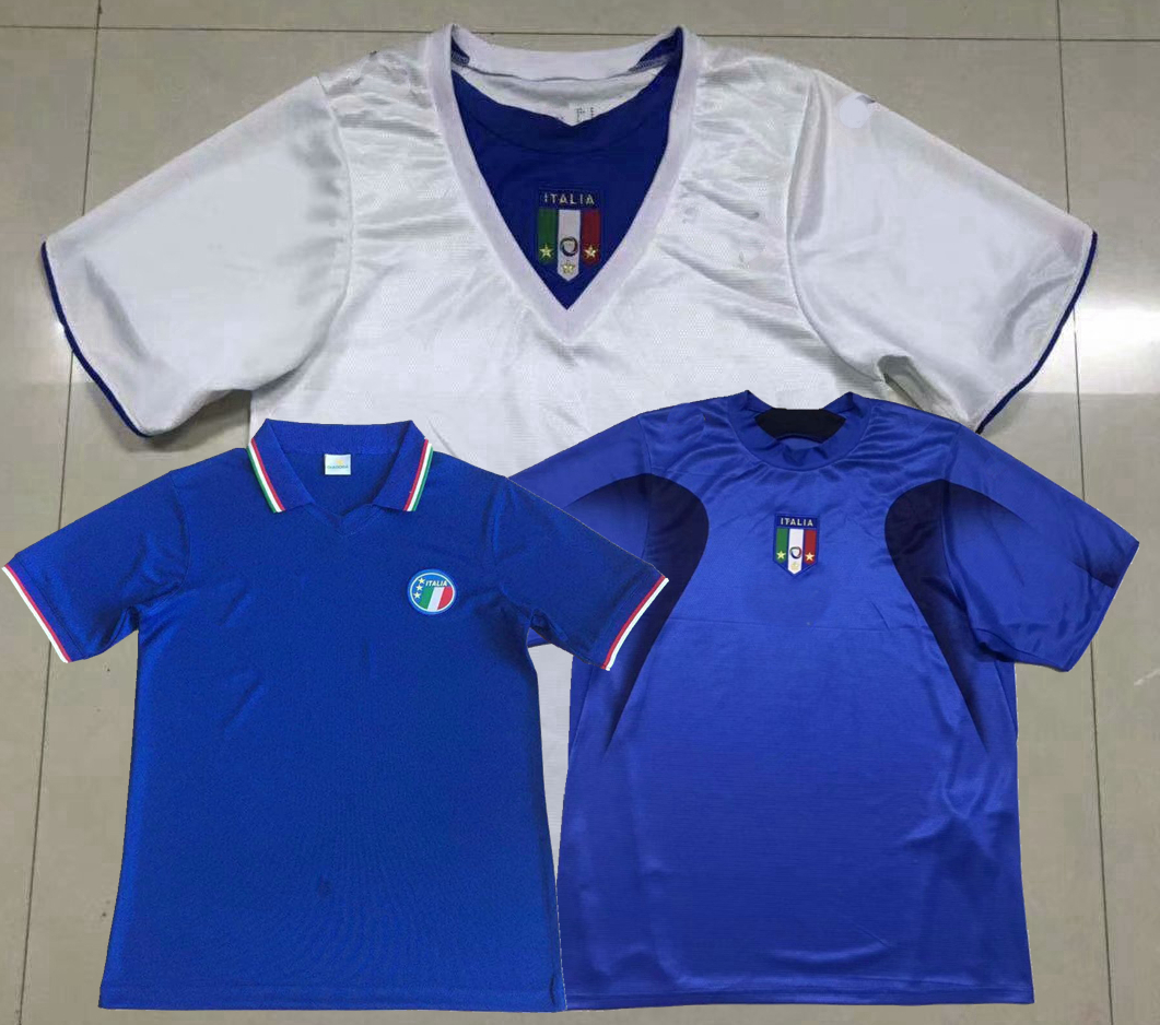 

Top Retro t shirts 1986 2006 Italy soccer jerseys DEL PIERO TOTTI PIRLO home away 86 06 Retro football shirt -2XL