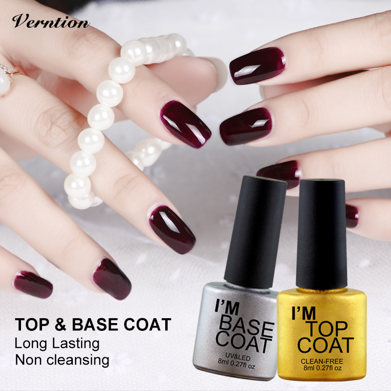 

Verntion Primer Gel Polish MaTop UV LED Transparent Color Top/Base Coat Nail Gel UV LED Semi Permanent GelLak Primer Top Base, Fs001