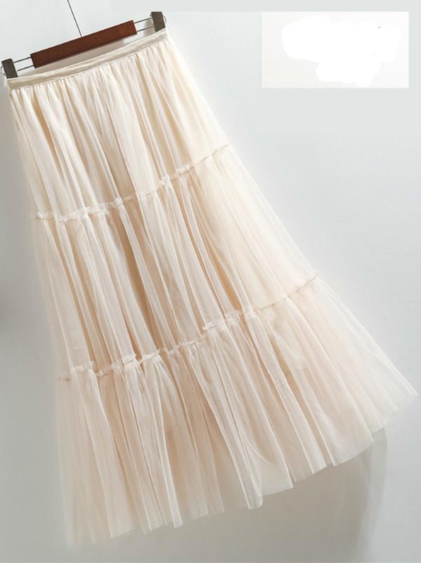 

Yarn Skirt Woman Half-body Longuette A Word Thick And Disorderly Pleated. Fairy Skirt Will Pendulum Long Fund Cake, Black