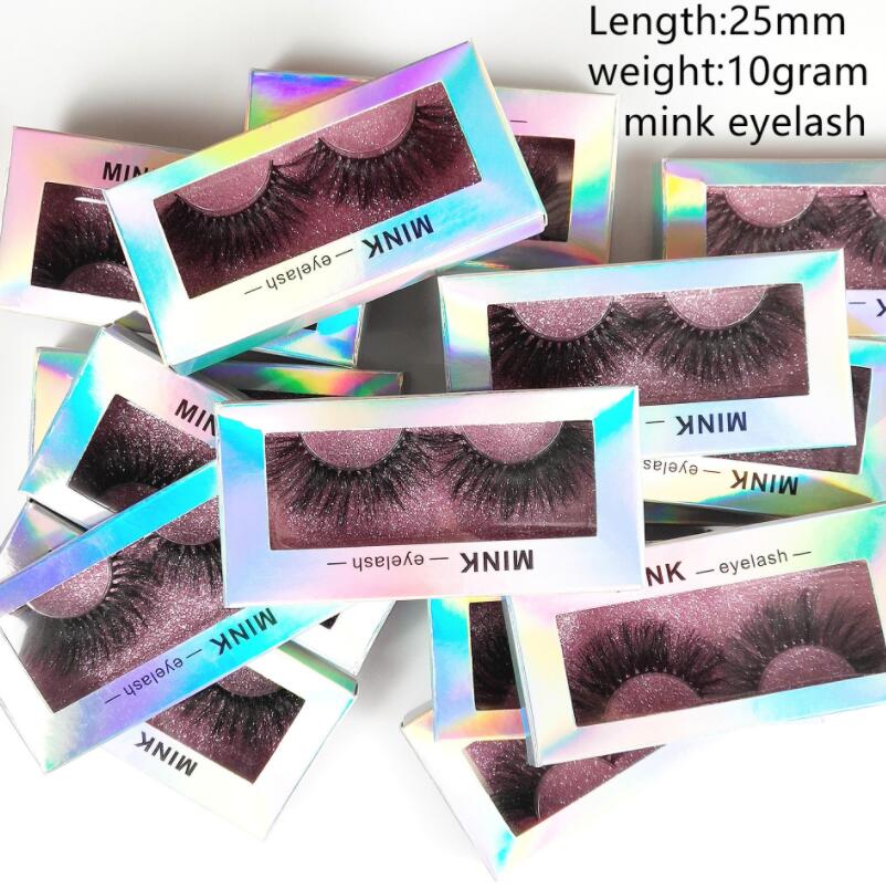 

25mm Handmade 3D Faux Mink Hair False Eyelashes Thick Long Wispy Fluffy Woman's Eye Makeup Lashes Cruelty-free